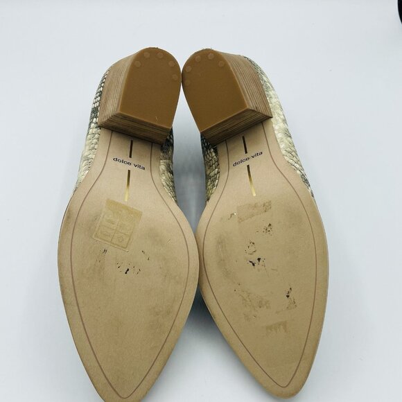 Dolce Vita Women's Shoes Size 7.5 Snake Print Leather Slip-On Boot Booties Mules - Picture 11 of 13